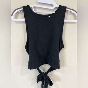 Pac Cares Small Black Sleeveless Tank With Tie Back Detail